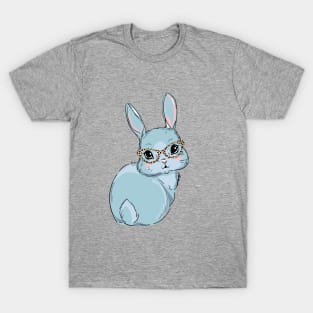 Cute Bunny Face Shirt Leopard Print Glasses EASTER T-Shirt